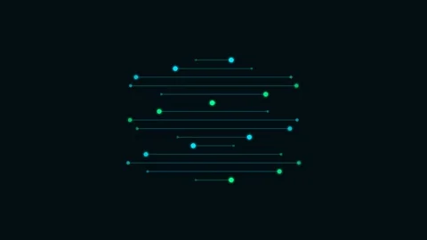 Abstract digital network visualization with glowing dots and light lines Stock Footage 338309689