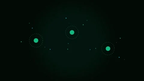 Abstract digital network visualization with glowing green circular nodes Stock Footage 338312070