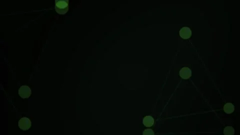 Abstract Digital Network Visualization with Glowing Green Nodes and Connect.. Stock Footage 341785859