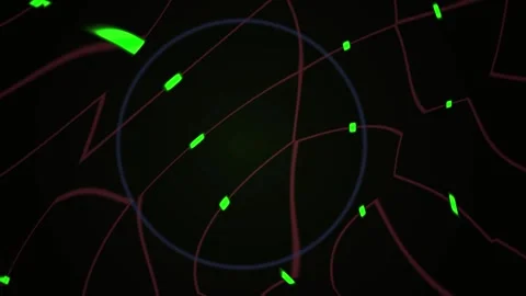 Abstract Digital Network Visualization with Glowing Green Data Nodes and In.. Stock Footage 341785899