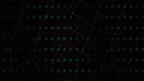 Abstract Digital Network Visualization with Glowing Data Nodes and Intercon.. Stock Footage 341785928