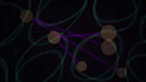 Abstract Digital Network Visualization with Glowing Nodes and Interconnecte.. Stock Footage 341785945