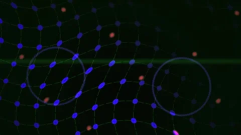 Abstract Digital Network Visualization with Glowing Nodes and Interconnecte.. Stock Footage 341785971