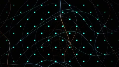 Abstract Digital Network Visualization with Glowing Nodes and Interconnecte.. Video stock 341785982