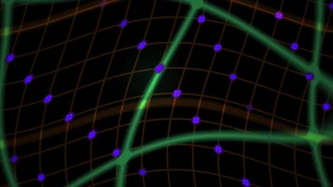 Abstract Digital Network Visualization with Glowing Nodes and Interconnecte.. Stock Footage 341785985