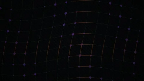 Abstract Digital Network Visualization with Glowing Nodes and Connecting Line Stock Footage 341786008