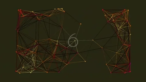 Abstract digital network visualization with glowing interconnected nodes an.. Stock Footage 342092876
