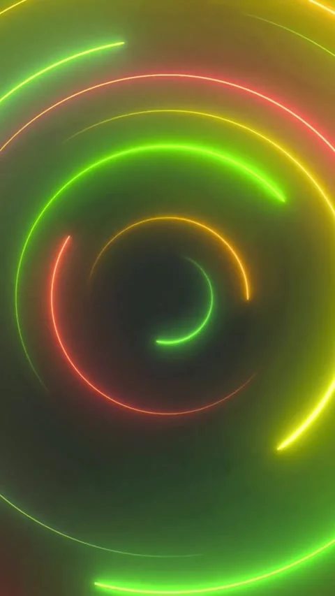 Abstract digital network vortex with glowing neon light trails. Hypnotic data Stock Footage 339638188