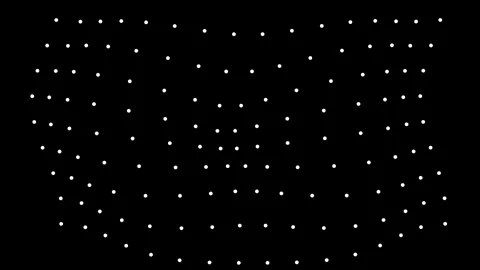 Abstract digital network of white dots moving on a black background creatin.. Stock Footage 345545703