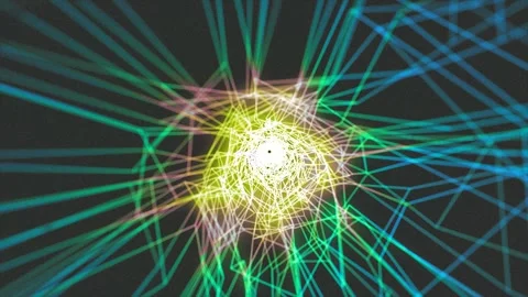 Abstract digital network wireframe tunnel animation Video stock 346825076