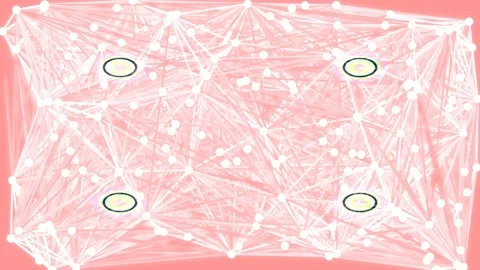 Abstract digital networking pattern with glowing nodes for data flow visual.. Stock Footage 336259305