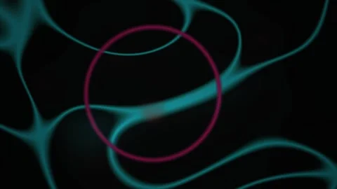 Abstract Digital Neural Network Animation with Pulsing Red Energy Nodes. Stock Footage 341786104