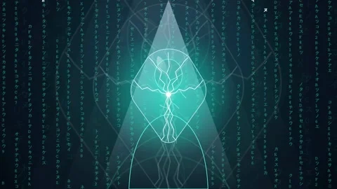 Abstract Digital Neural Network Animation with Glowing Cyan Lines and Falling Stock Footage 341833885