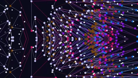 Abstract Digital Neural Network with Colorful Dots 스톡 동영상 330847162