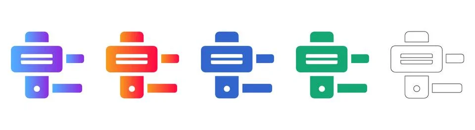 Abstract Digital Node Link Icon Set Illustrazione stock