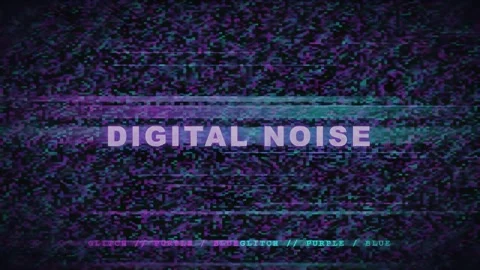 Abstract digital noise background with glitch effects and purple blue static Stock Footage 345755095