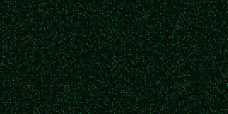 Abstract digital noise pattern with green pixels on black Stock Illustration