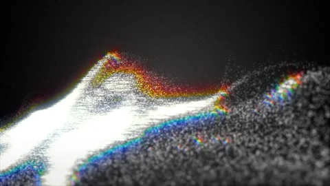 Abstract digital noise wave with rgb chromatic aberration glitch effect. Stock Footage 345576870