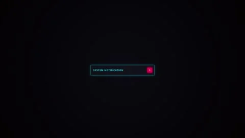 Abstract Digital Notification Box with Red Cross Icon on Dark Background Stockbeeldmateriaal 345164981