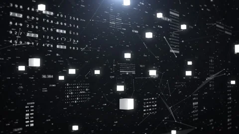 Abstract digital number decimal sampling simulation code streaming data transfer Stock Footage 312849852