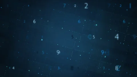 Abstract Digital Numbers Floating in Cyberspace, Modern Tech Data Visualization Stock Footage 318650851
