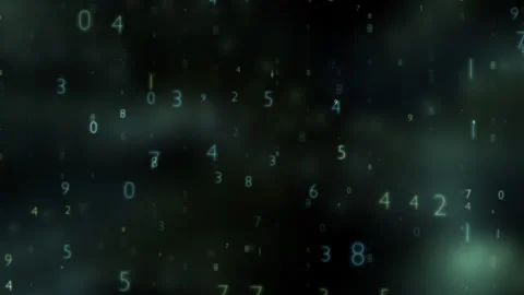 Abstract Digital Numbers Floating in Cyberspace, Futuristic Data Visualization Stockbeeldmateriaal 319469749