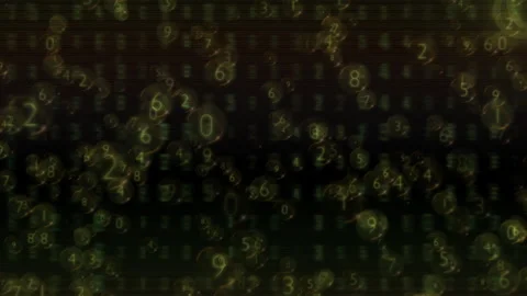 Abstract Digital Numbers Flow Over Dark Tech Background Stock Footage 321348351