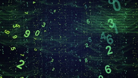 Abstract Digital Numbers Matrix Green Data Stream Bakground Stock Footage 335137526