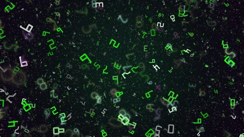 Abstract Digital Numbers in Space, Floating Green Code Particles Stock Footage 321889871