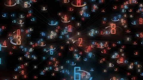 Abstract Digital Numeric Data Network Visualization, Technology Concept Stock Footage 334407414