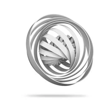 Abstract digital object made of 3d round spiral structures Stock Illustration