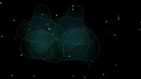 Abstract digital organic blob animation with neon lines and glowing particl.. Video stock 345032648