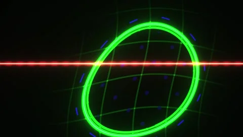 Abstract Digital Oscilloscope Visualization with Moving Red Laser Line and .. Stock Footage 341786156