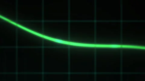 Abstract Digital Oscilloscope Waveform Animation on Dark Grid Background. Stock Footage 341786097