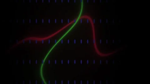 Abstract Digital Oscilloscope Waveforms Representing Electronic Signal Data.. Stock Footage 340510105