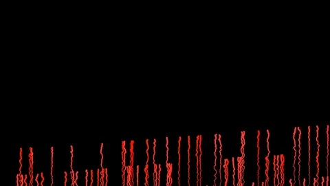 Abstract digital paint lines motion on black background, seamless loop Stock Footage 124316407