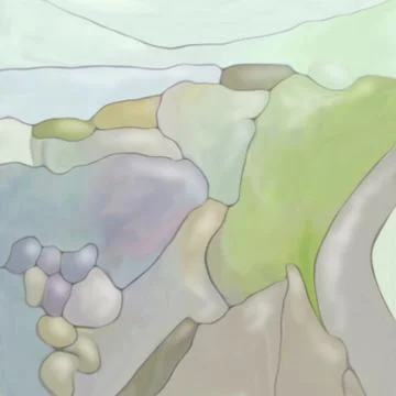 Abstract digital painted landscape or background Stock Illustration