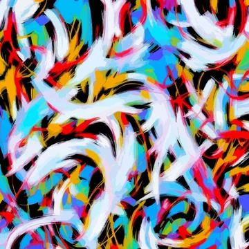 Abstract digital painting in oil background, graffiti paint on canvas Stock Illustration