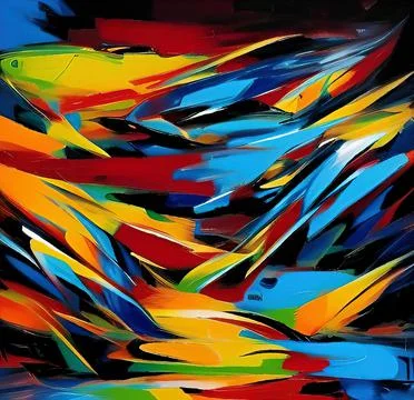 Abstract digital painting wall art print for canvas Stock Illustration