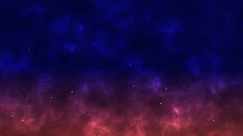 Abstract digital particle on abstract blue and red sky background Stock Footage 166604004