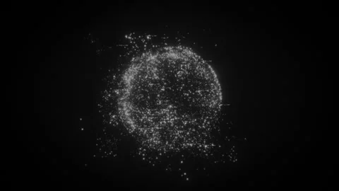 Abstract Digital Particle Cloud on Black Background for AI and Big Data Stock Footage 328579304