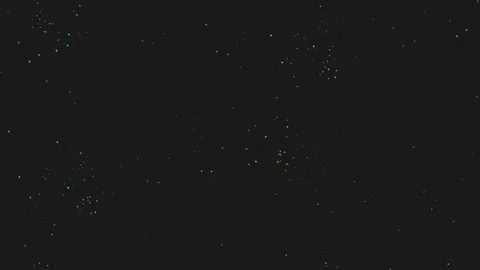 Abstract digital particle clusters floating across dark backdrop Stock Footage 345315628