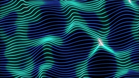 Abstract digital particle dots wave background. Futuristic moving dots Stock Footage 229373005