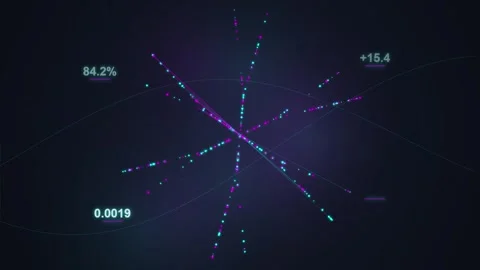 Abstract Digital Particle Explosion of Data Streams and Analytics Stock Footage 348571978