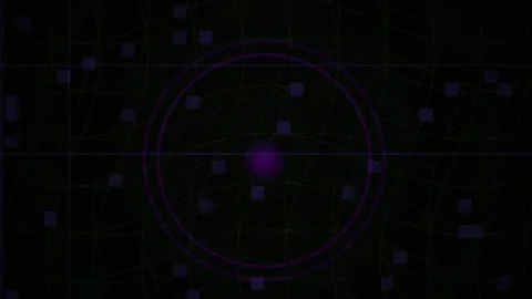 Abstract Digital Particle Network Simulation with Glowing Nodes and Connect.. Stock Footage 340510441