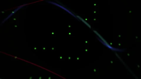 Abstract Digital Particle Network Visualization with Glowing Lines and Nodes. Stock Footage 341786209