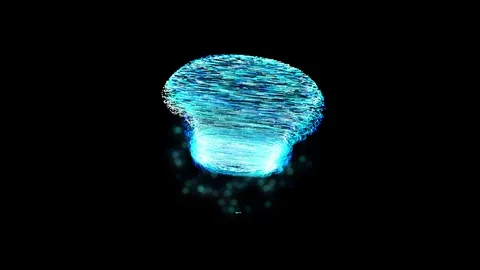 Abstract Digital Particle Vortex Swirl on Black Background 스톡 동영상 330920032