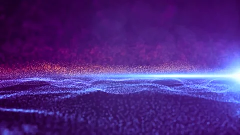 Abstract digital particle wave  3D Render Stock Footage 254463532