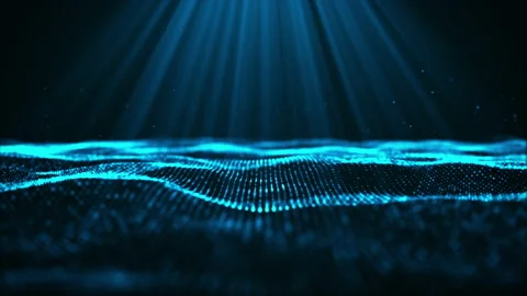 Abstract digital particle wave and light abstract background. Stock Footage 142704607