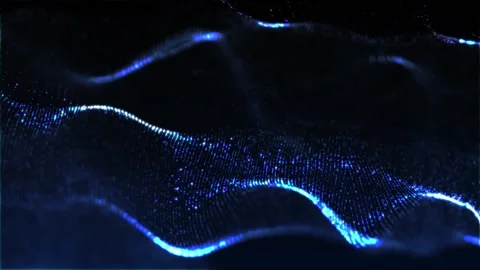 Abstract digital particle wave and light abstract background ,animation cyber Stock Footage 144358130